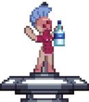  alcohol animated beverage blinking breasts dancing digital_media_(artwork) female fish hylotl low_res marine pixel_(artwork) pole pole_dancing pussy starbound stripper travelling_merchant video_games 