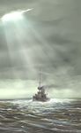  clouds hyoubyou military original ship sky smoke water world_war_i 