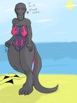  &lt;3 beach breasts female nintendo pok&eacute;mon salandit scalie scrungusbungus seaside solo video_games 