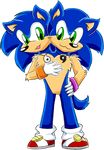  2016 2_heads alpha_channel black_nose blue_fur bracelet cheek_tuft clothing conjoined_twins duo footwear fur green_eyes heartinarosebud hedgehog jewelry male mammal mostly_nude multi_head multicolored_fur multifur open_mouth shoes siamese_twins sonic_(series) sonic_the_hedgehog tan_fur tongue tuft two_tone_fur white_gloves white_socks yang yin yin_yang 