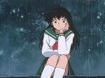  animated black_hair higurashi_kagome inuyasha long_hair school_uniform skirt socks tagme 