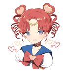  :d bad_id bad_tumblr_id bangs bishoujo_senshi_sailor_moon blue_eyes blue_sailor_collar blush bow bowtie chibi_chibi choker circlet collarbone double_bun drill_hair earrings face hair_ornament heart heart_choker heart_earrings heart_hair_ornament jewelry looking_at_viewer lpip open_mouth parted_bangs portrait puffy_short_sleeves puffy_sleeves red_bow red_hair red_neckwear sailor_chibi_chibi sailor_collar sailor_senshi_uniform short_hair short_sleeves simple_background smile solo twin_drills upper_body white_background 