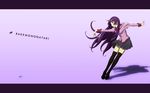  bad_id bad_pixiv_id bakemonogatari blue_eyes eraser highres jet_(jetpic) letterboxed long_hair miniskirt monogatari_(series) purple_background purple_hair school_uniform senjougahara_hitagi skirt solo thighhighs tombow_mono wallpaper zettai_ryouiki 