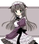  animal_ears black_hair cat_ears dress frills gothic hasekura_chiaki long_hair long_sleeves maid original solo 