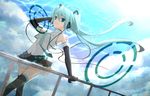  aqua_eyes aqua_hair armpits elbow_gloves gloves hatsune_miku kousou long_hair necktie solo thighhighs vocaloid zettai_ryouiki 