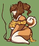  anthro big_breasts big_thighs breasts canine clothing deep_throat dog female hair huge_breasts loincloth mama_gabi mammal oral overweight simple_background solo sovietcatparty under_boob voluptuous wide_hips 
