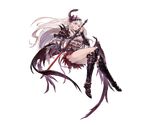  armor armored_boots bangs black_footwear black_gloves black_wings blush boots breasts camisole cleavage dark_jeanne demon_wings feathers flower frills full_body gauntlets gloves granblue_fantasy hair_between_eyes hair_feathers hair_flower hair_ornament holding holding_sword holding_weapon jeanne_d'arc_(granblue_fantasy) knee_boots long_hair low_wings medium_breasts minaba_hideo miniskirt no_bra official_art open_mouth red_eyes red_skirt single_glove skirt smile solo sword thighhighs torn_clothes transparent_background very_long_hair weapon white_hair wings 