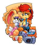  archie_comics big_breasts big_butt breasts bunnie_rabbot butt chipmunk dreamcastzx1 escopeto female female/female lagomorph mammal rabbit rodent sally_acorn sonic_(series) 