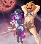  2016 alcor90 armpits broom clothing equine female friendship_is_magic hair hat hi_res hooves horn legwear long_hair male mammal melee_weapon multicolored_hair my_little_pony open_mouth outside polearm purple_hair rarity_(mlp) sibling sisters sweetie_belle_(mlp) trident two_tone_hair unicorn weapon witch_hat young 