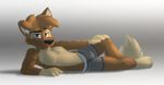  bulge canine clothing dog looking_at_viewer lying male mammal on_side solo thesepantsdontfit tinydeerguy underwear 