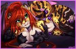  big_breasts breasts cheetah clothing conditional_dnp curvaceous feline female green_eyes hair halloween holidays huge_breasts licking licking_lips mammal mrawl red_hair seductive tongue tongue_out wings 