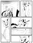  &lt;3 abluedeer anthro biker blush canine embarrassed female gas_station male mammal monochrome motorcycle 