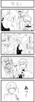 4koma absurdres akira_(ubw) archer bracelet breasts censored cleavage comic command_spell crossed_arms fate/grand_order fate_(series) formalcraft fujimaru_ritsuka_(male) gilgamesh greyscale hair_slicked_back highres identity_censor jewelry monochrome multiple_boys partially_translated short_hair sparkle sword thighhighs toosaka_rin translation_request twintails unlimited_blade_works weapon zettai_ryouiki 