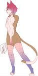  amile amynhotep anthro balls barbed_penis blush braided_hair brown_fur cat clothing colored_sketch feline fur hair legwear looking_at_viewer male mammal mostly_nude nipples nude penis shy solo standing stockings thigh_highs white_fur 