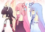  aqua_hair black_hair headdress japanese_clothes kotonoha_akane kotonoha_aoi loli long_hair petenshi_(dr._vermilion) pink_eyes pink_hair short_hair tagme_(character) twins voiceroid 