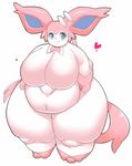  &lt;3 2016 belly big_belly blush breasts eeveelution featureless_breasts female funi hyper hyper_belly looking_at_viewer nintendo pok&eacute;mon solo sylveon thick_thighs video_games wide_hips 