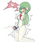  &lt;3 2016 anthro balls blush breasts cum dickgirl digital_media_(artwork) disembodied_hand drooling flaccid floating_hands gardevoir handjob hands_behind_back intersex kneeling looking_at_viewer looking_pleasured lube m0n1e nintendo nipples nude open_mouth orgasm penis pok&eacute;mon precum red_eyes saliva shaking simple_background sweat uncut video_games 