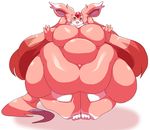  2016 belly big_belly big_breasts breasts dragon female funi huge_breasts hyper hyper_belly hyper_breasts looking_at_viewer obese overweight puzzle_&amp;_dragons red_eyes solo thick_thighs video_games wide_hips 