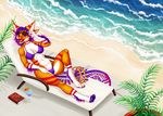  alien beach bikini clothing exotic eyewear female four_ears purple_eyes seaside summer sunglasses swimsuit vespur wave 