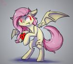  bat_pony bat_wings equine fangs female feral flutterbat_(mlp) fluttershy_(mlp) friendship_is_magic fur hair mammal membranous_wings my_little_pony nude pink_hair red_eyes solo suplolnope wings yellow_fur 