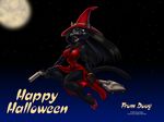  1999 anthro cat doug_winger feline female halloween holidays magic_user mammal moon night open_mouth outside sky star starry_sky vacuum vacuum_cleaner witch 