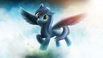  blue_feathers blue_fur blue_hair cutie_mark detailed_background equine fan_character feathered_wings feathers feral fur green_eyes hair hooves male mammal my_little_pony nude outside pegasus rain-gear wings 