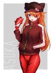  :o animal_ears animal_hat ankkoyom badge bangs blue_eyes blush bodysuit bracer breasts button_badge cabbie_hat can character_name coca-cola cowboy_shot drink evangelion:_3.0_you_can_(not)_redo eyepatch fake_animal_ears glint gloves grey_background hair_over_one_eye hand_in_pocket hand_up hat hat_ornament highres holding holding_can jacket legs_together long_hair long_sleeves looking_at_viewer medium_breasts neon_genesis_evangelion open_mouth orange_hair outside_border parted_bangs pilot_suit plugsuit pocket rebuild_of_evangelion red_bodysuit red_jacket shikinami_asuka_langley shiny shiny_clothes simple_background single_vertical_stripe skull_print solo souryuu_asuka_langley standing star star_print straight_hair tape track_jacket turtleneck twitter_username two_side_up zipper 