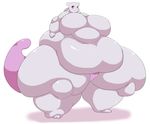  2016 belly big_belly big_breasts blush breasts featureless_breasts female funi huge_breasts hyper hyper_belly hyper_breasts legendary_pok&eacute;mon mewtwo morbidly_obese nintendo overweight pok&eacute;mon solo thick_thighs video_games wide_hips 