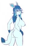  anthro areola big_breasts big_butt breasts butt eeveelution female glaceon looking_at_viewer nintendo nipples nude pok&eacute;mon sketch smile solo tacodragon video_games 