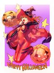  bangs blue_eyes bodysuit boyaking breasts brown_hair cape commentary_request fur_trim gloves hair_ornament halloween happy_halloween hat jack-o'-lantern long_hair looking_at_viewer neon_genesis_evangelion open_mouth pilot_suit plugsuit rebuild_of_evangelion shikinami_asuka_langley skin_tight small_breasts smile solo souryuu_asuka_langley witch_hat 