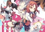  aida_rikako arcanine asuka_(louyun) bad_id bad_pixiv_id blush crossover dog furfrou gen_1_pokemon gen_2_pokemon gen_6_pokemon hair_ornament hairclip holding holding_poke_ball houndoom long_hair looking_at_viewer love_live! love_live!_sunshine!! pleated_skirt poke_ball pokemon pokemon_(creature) red_hair sakurauchi_riko school_uniform seiyuu_connection serafuku shiitake_(love_live!_sunshine!!) skirt smeargle yellow_eyes 