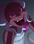  anthro beldima breasts fangs female forked_tongue ghost invalid_tag looking_at_viewer markings purple_eyes reptile scalie snake solo spirit teeth that_kei_guy tongue 