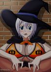  blush cum fairy_tail halloween lisanna_strauss open_mouth paizuri whentai witch_hat 