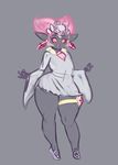  anthro clothed clothing diancie dress legendary_pok&eacute;mon liveforthefunk looking_at_viewer nintendo open_mouth pink_eyes pok&eacute;mon red_sclera simple_background sketch smile solo video_games wide_hips 