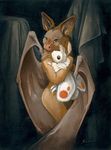  anthro arthropod bat brown_fur duo female fur insect looking_at_viewer mammal membranous_wings moth nude scale_(artist) standing wings young 