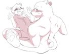  bear blush bow_tie clothing feet legwear line_art looking_at_viewer male male/male mammal open_mouth panda panties panting sheeporwolf stockings sweat tears underwear 