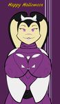  aliasing anthro big_breasts black_fur breasts clothed clothing cosplay digital_media_(artwork) female first_person_view fur halloween holidays lagomorph lil_scooter56 mammal mercy_f._hare mother nipple_bulge nipples parent purple_eyes rabbit smile solo text toriel undertale video_games 