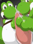  3_toes bdsm bondage bound cum cum_on_feet feet foot_fetish footjob forced green_skin male male/male mario_bros nintendo penis toes video_games winick-lim yoshi 