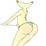  animate_inanimate banana butt clothing digital_media_(artwork) food food_creature fruit girly invalid_tag not_furry panties plant presenting presenting_hindquarters simple_background solo underwear yellow_skin 