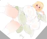  breasts brown_eyes brown_hair doxy hair_ornament hairclip heart heart_hair_ornament huge_breasts light_smile looking_at_viewer narusawa_ryouka occultic;nine panties short_hair sketch skirt smile solo thick_thighs thighhighs thighs underwear unfinished upskirt white_background white_legwear white_panties 