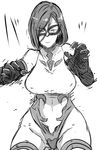  apollonia_vaar breasts butcha-u closed_mouth covered_nipples domino_mask elbow_gloves gloves granblue_fantasy greyscale large_breasts leotard looking_at_viewer mask monochrome short_hair simple_background sketch solo taut_clothes taut_leotard thighhighs white_background wrestler_(granblue_fantasy) wrestling_mask 