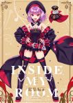  1girl belt boots colonel_olcott_(fate/grand_order) cover cover_page detached_collar doll doujin_cover fate/grand_order fate_(series) hands_on_hips hat helena_blavatsky_(fate/grand_order) knee_boots long_coat matsuryuu off_shoulder purple_eyes purple_hair thighhighs 