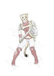  2015 9x9 anthro armor boots camel_toe cheetah cheetahgirlchallenge clothing dust feline female footwear fur holding_object holding_weapon knight looking_at_viewer mammal melee_weapon pose shield simple_background solo spots spotted_fur sword weapon 