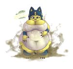  2016 alpha_channel anhka animal_crossing anthro big_breasts brantonisme breasts cat clothed clothing dialogue digital_media_(artwork) fart fart_fetish feline female fur hair lactating mammal milk nintendo nipples obese open_mouth overweight simple_background slob solo sweat thick_thighs transparent_background video_games weight_gain wide_hips 