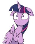  equine feathered_wings feathers female feral friendship_is_magic hair horn mammal mastgrr multicolored_hair my_little_pony purple_eyes simple_background solo twilight_sparkle_(mlp) white_background winged_unicorn wings 