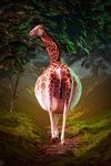  2016 3d_(artwork) anthro belly big_belly blender digital_media_(artwork) feline feral giraffe lion mammal queen royalty savana sequence size_difference vore walking wood zefirotreddi 