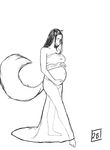  2b canine clothing eyes_closed female mammal panties pregnant ring simple_background sketch translucent underwear white_background 