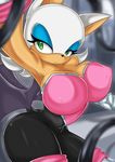  anthro armpits bat bedroom_eyes big_breasts breasts cleavage clothed clothing female fenrox green_eyes half-closed_eyes mammal membranous_wings pose rouge_the_bat seductive solo sonic_(series) tight_clothing wings 