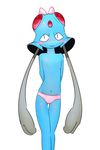  anthro anthrofied blush camel_toe clothed clothing elpatrixf female flat_chested jellyfish marine nintendo pok&eacute;mon ribbons solo tentacool topless video_games 