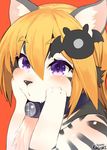  animated anthro blush cat collar cute feline jiggle kaguri mammal smoosh solo squish 